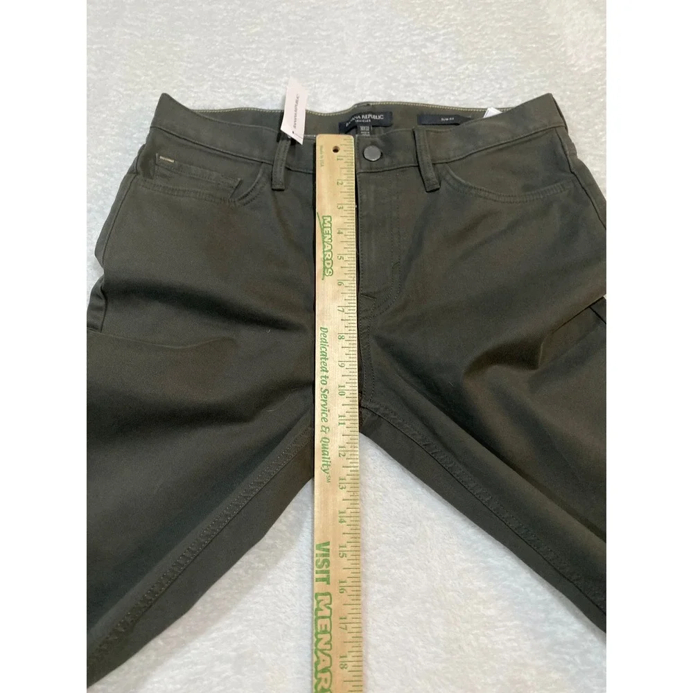 Banana Republic Traveler Pants Mens 30x32 Slim Fit Olive Green Twill NWT $110